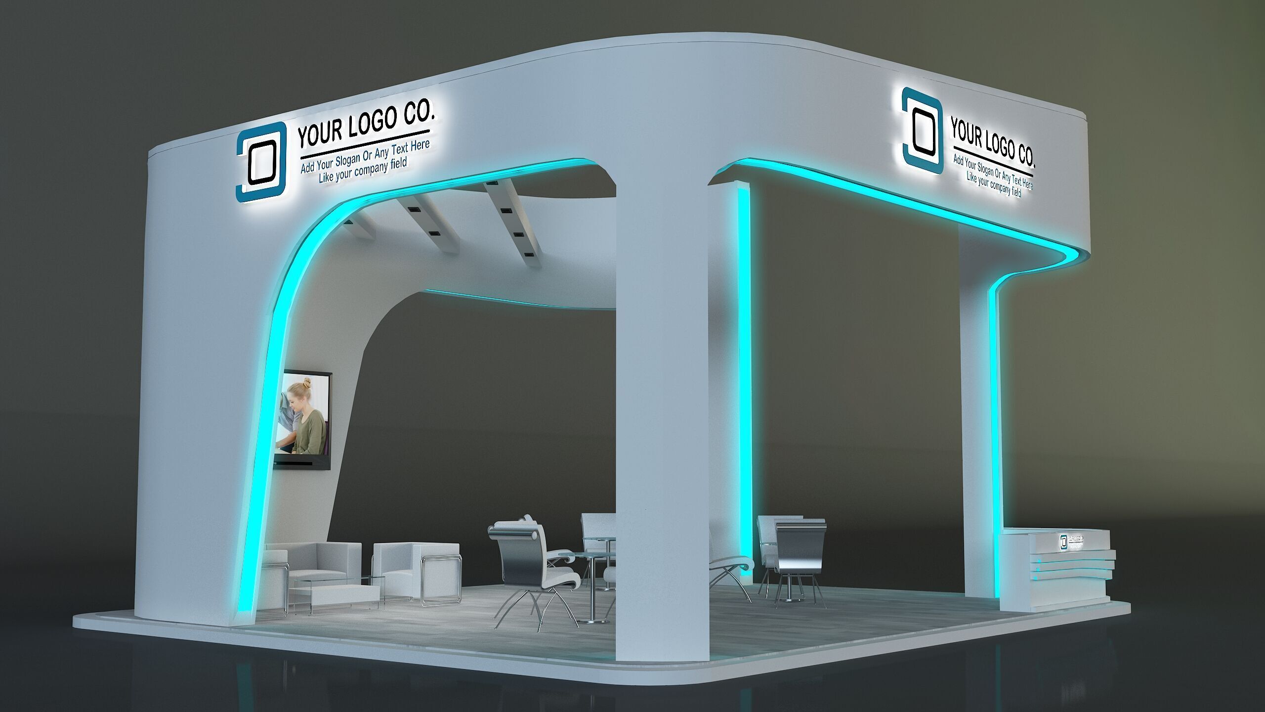  Booth Exhibition Stand a668 3D model_2