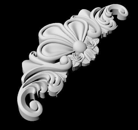 Central decor ornament for furniture 3D model_3