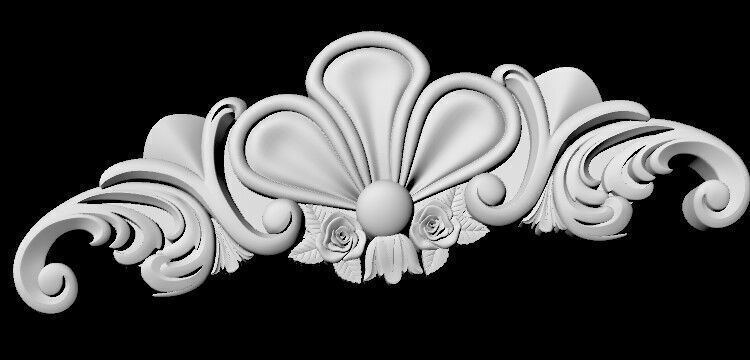 Central decor ornament for furniture 3D model_2