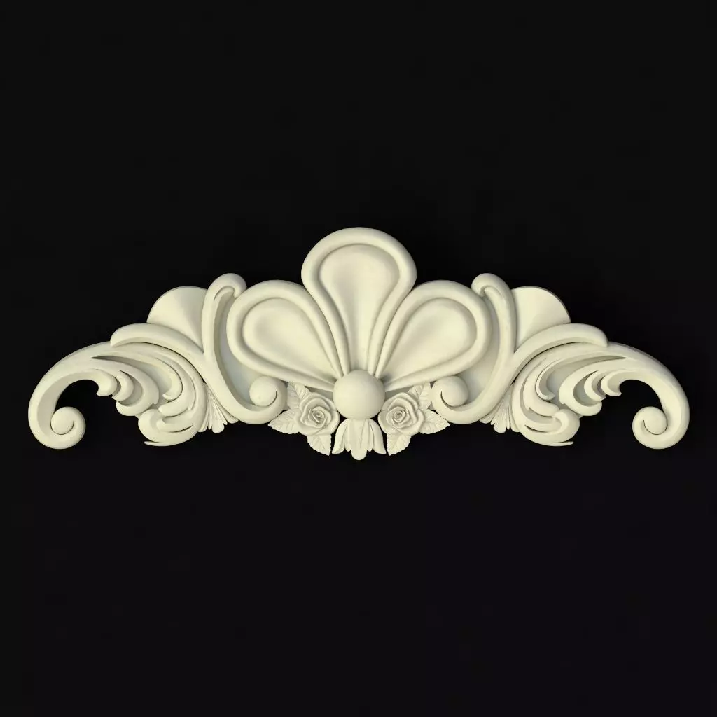 Central decor ornament for furniture 3D model_0