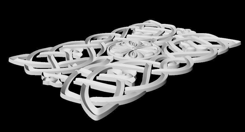 Central decor ornament for furniture 3D model_4