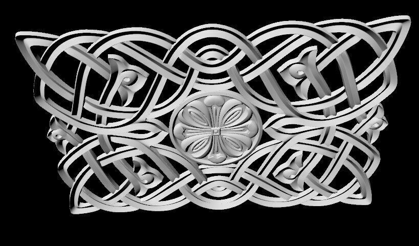 Central decor ornament for furniture 3D model_5