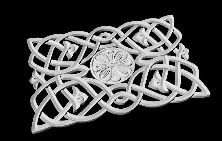 Central decor ornament for furniture 3D model_2