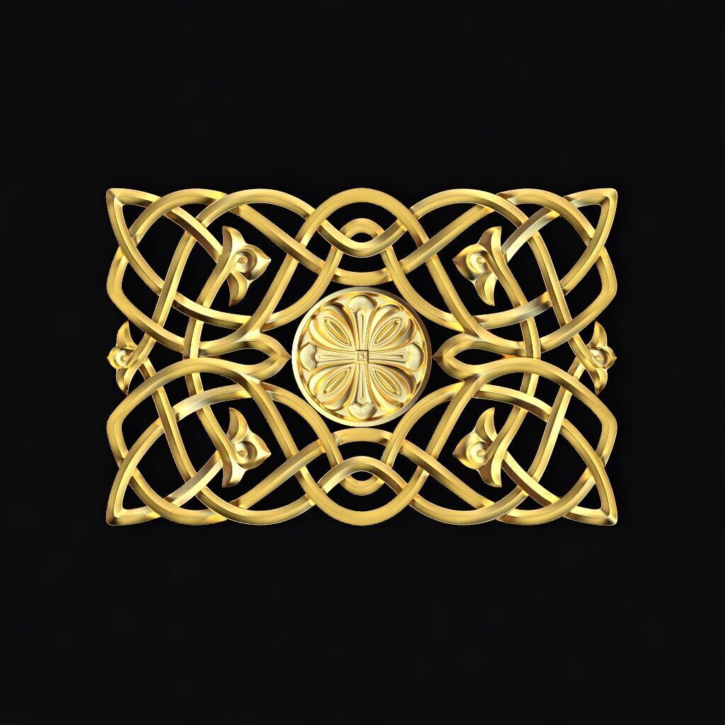 Central decor ornament for furniture 3D model_1