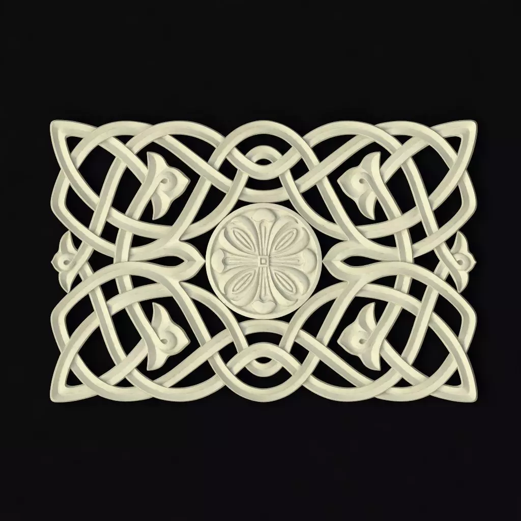 Central decor ornament for furniture 3D model_0