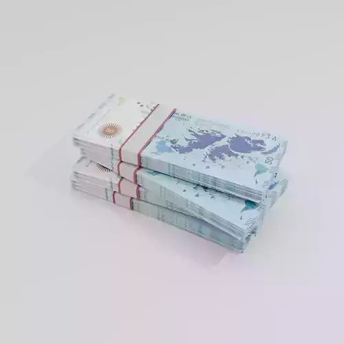 50 Argentine Peso Currency Low-poly 3D model