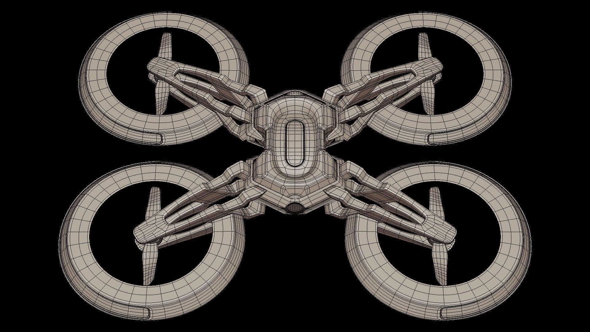 Racing Drone Low-poly 3D model_16