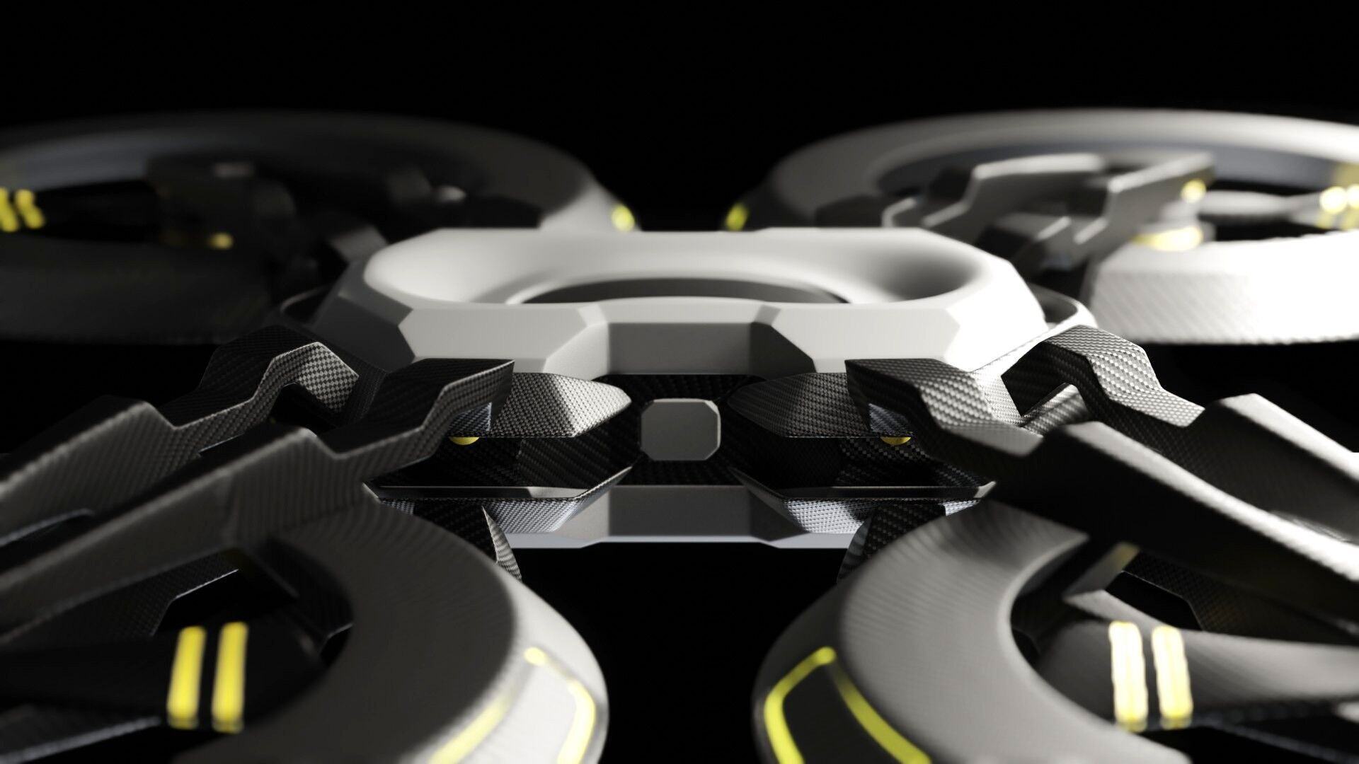 Racing Drone Low-poly 3D model_5