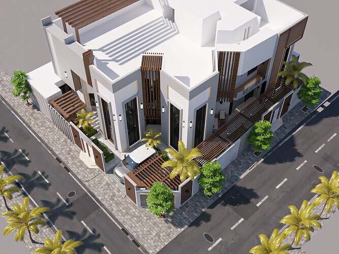 vila building 3D model 3D model 5