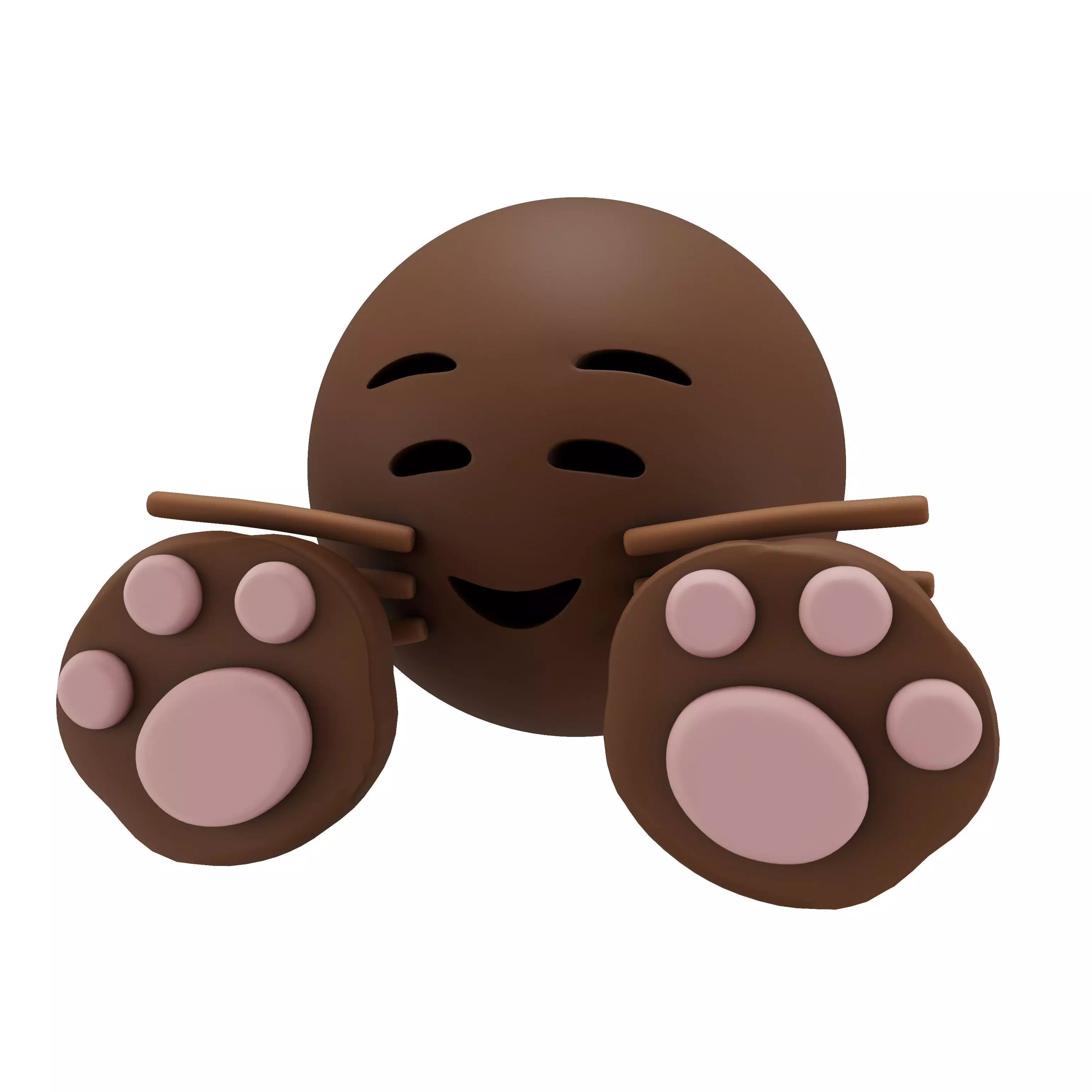 Cat Smiling Face With Cat Paw Emoji v1 004 Low-poly 3D model_0