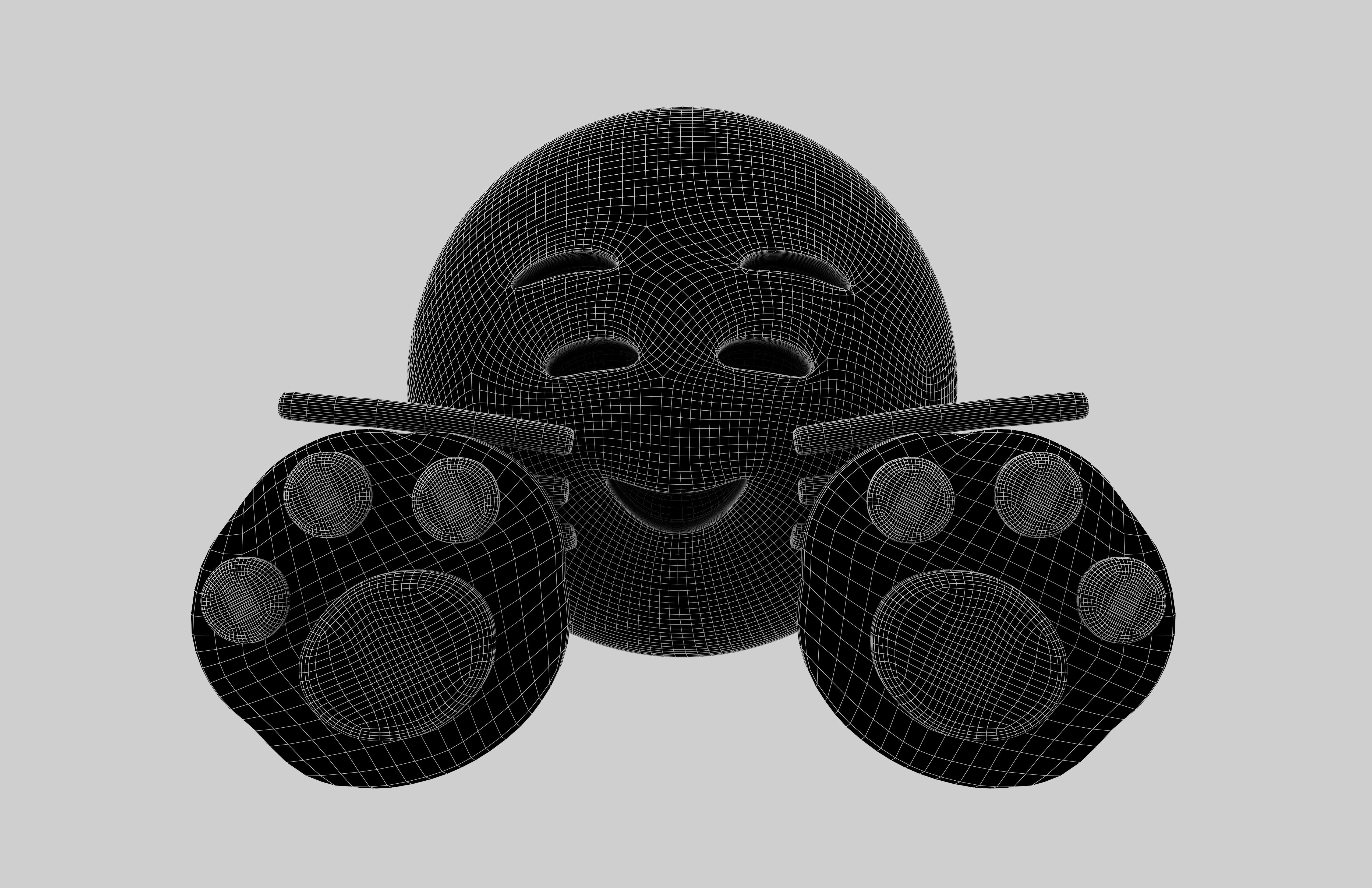Cat Smiling Face With Cat Paw Emoji v1 004 Low-poly 3D model_7