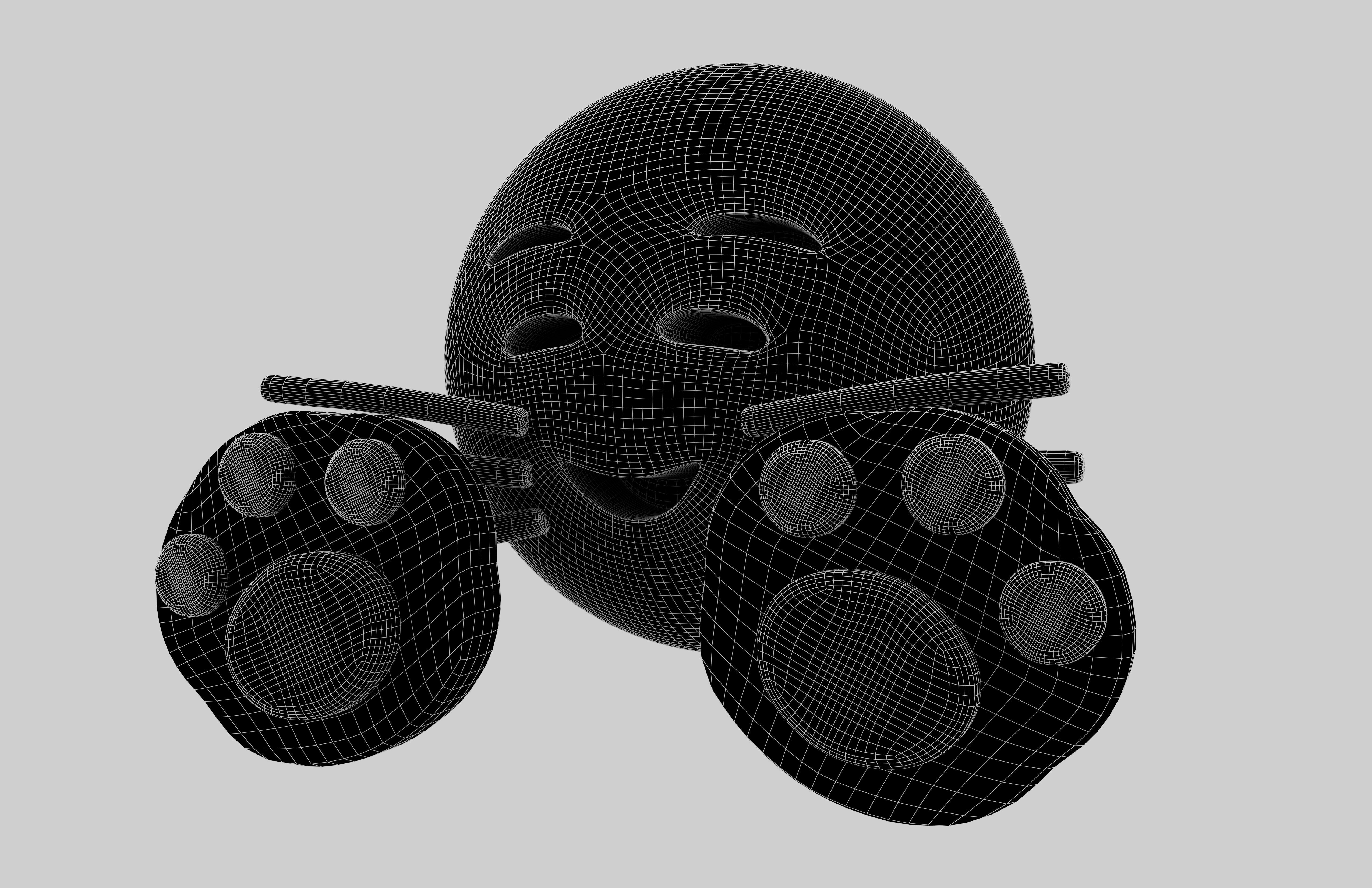 Cat Smiling Face With Cat Paw Emoji v1 004 Low-poly 3D model_5
