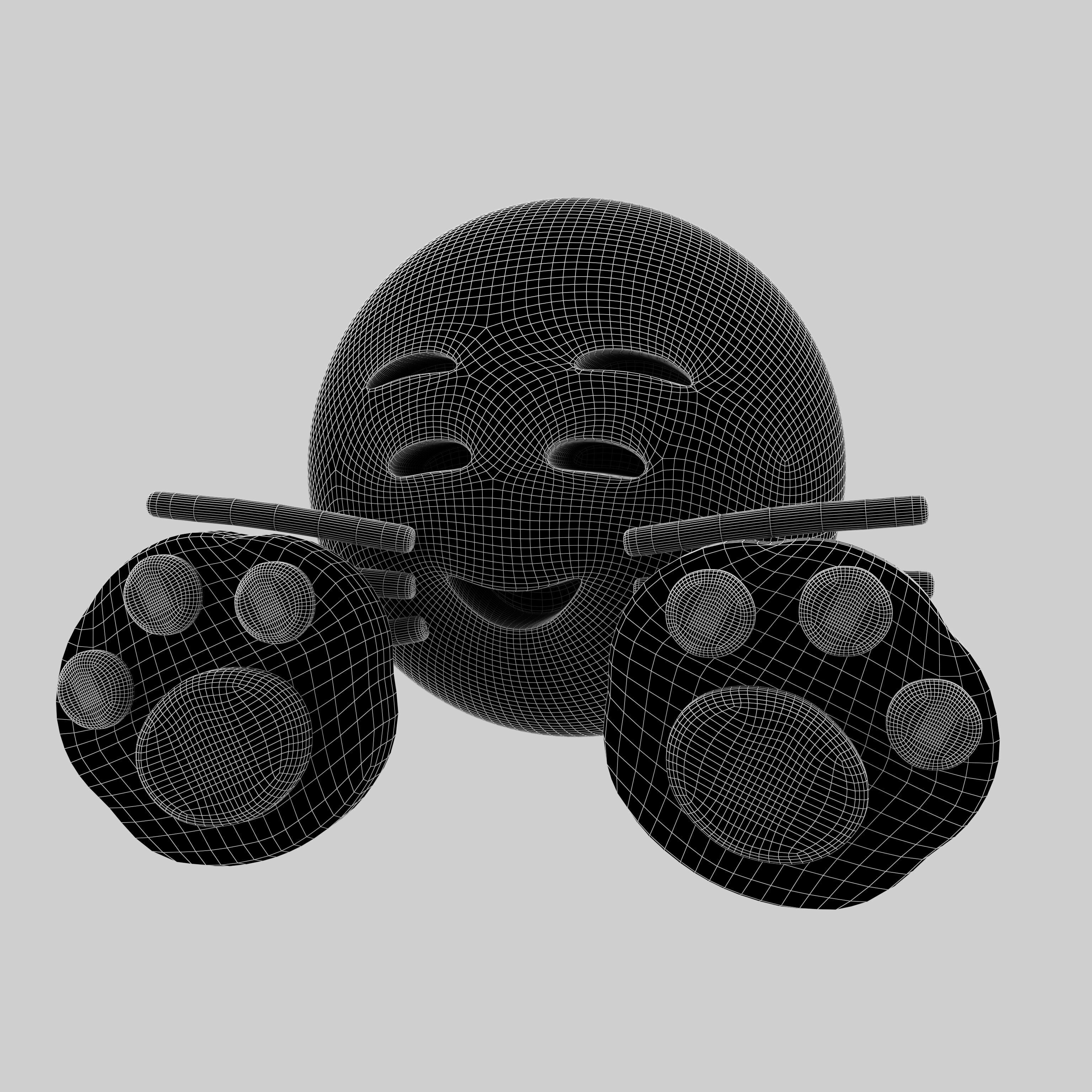 Cat Smiling Face With Cat Paw Emoji v1 004 Low-poly 3D model_4