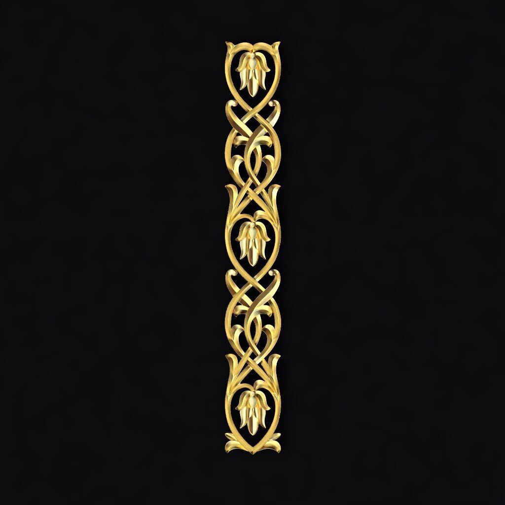 Central decor ornament for furniture 3D model_1