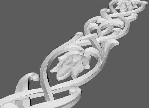 Central decor ornament for furniture 3D model_3