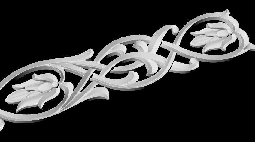 Central decor ornament for furniture 3D model_2