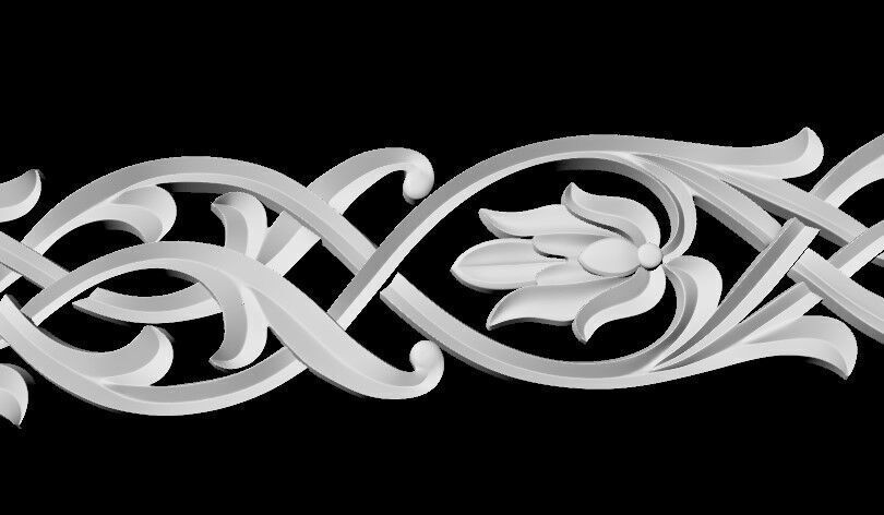 Central decor ornament for furniture 3D model_4