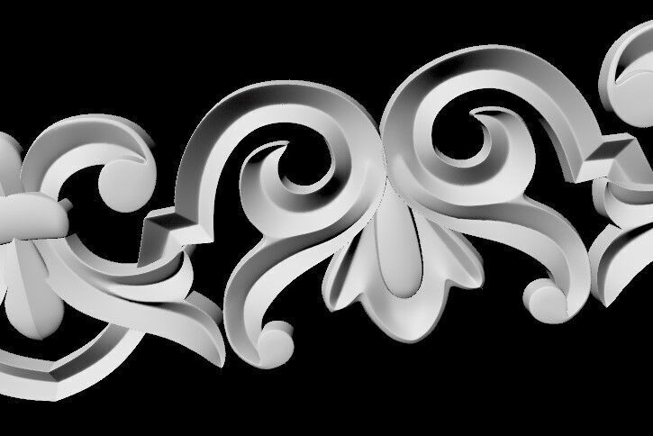 Central decor ornament for furniture 3D model_4