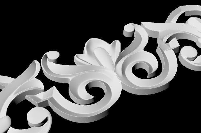 Central decor ornament for furniture 3D model_3