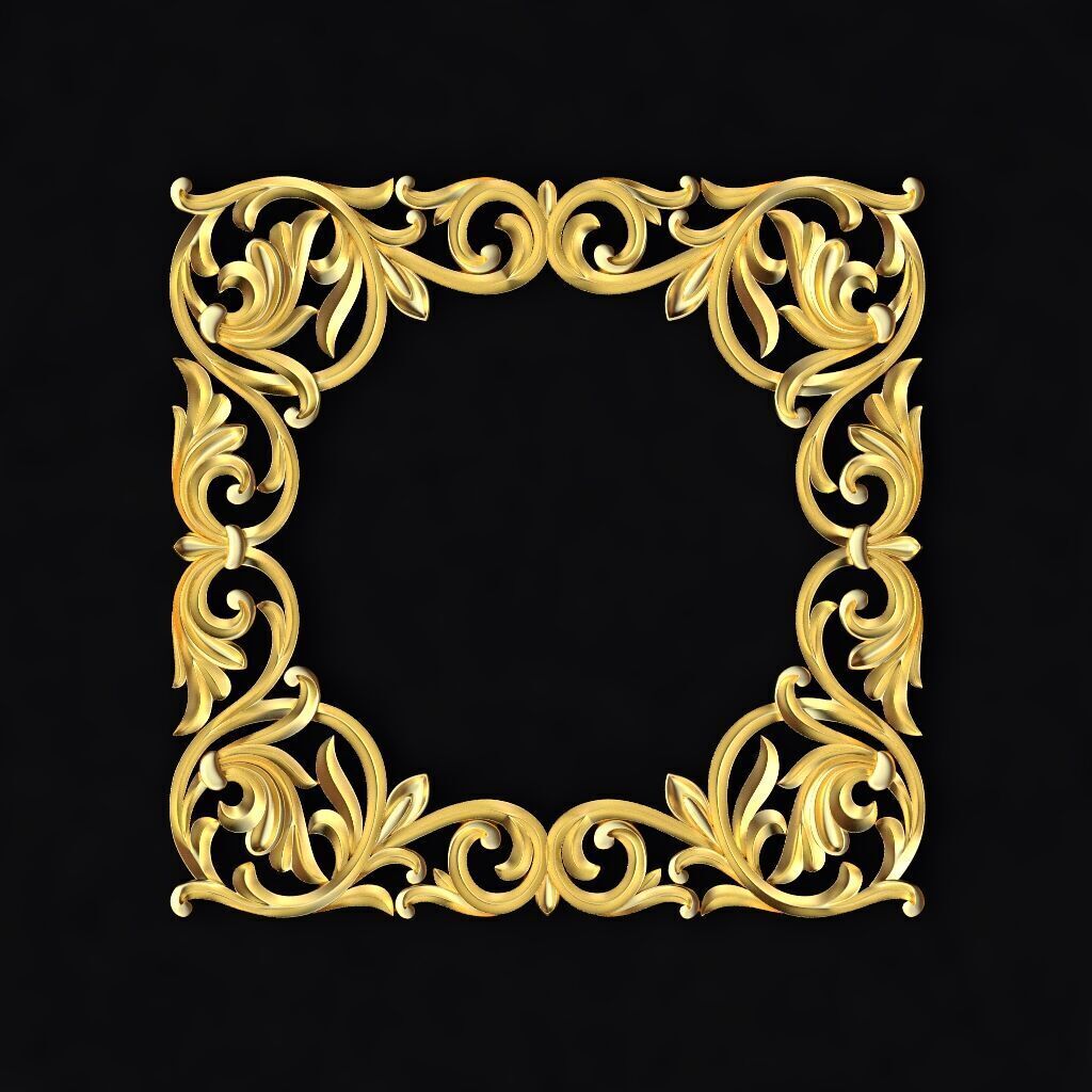 Central decor ornament for furniture 3D model_1