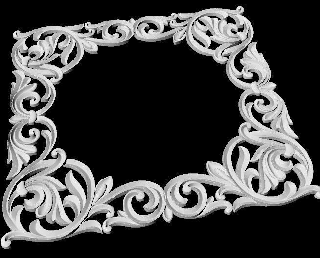 Central decor ornament for furniture 3D model_2