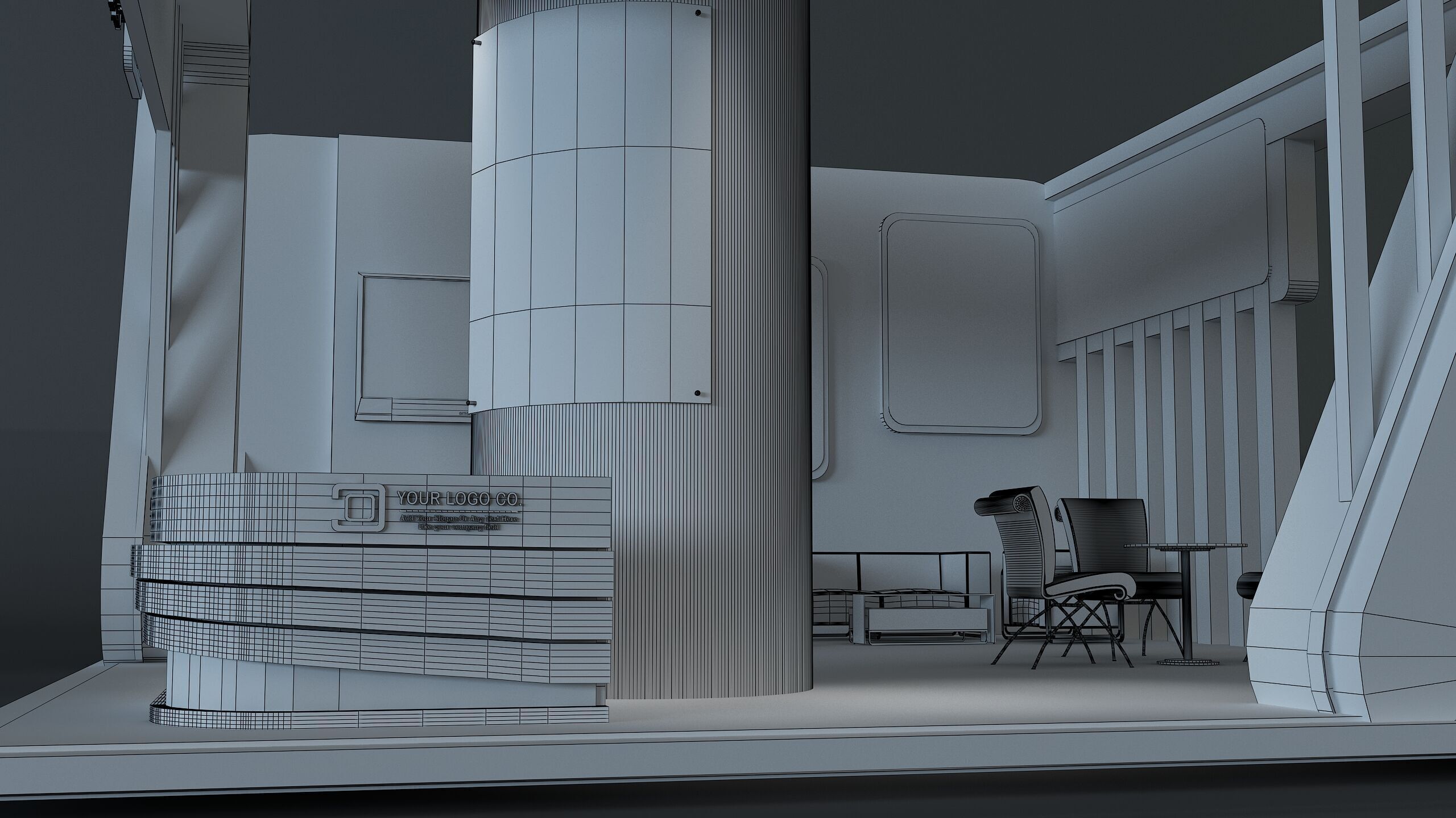 Booth Exhibition Stand a671a 3D model_18