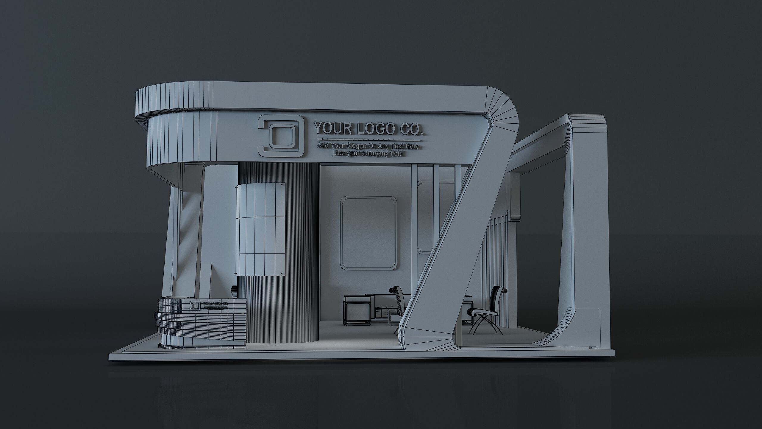 Booth Exhibition Stand a671a 3D model_14