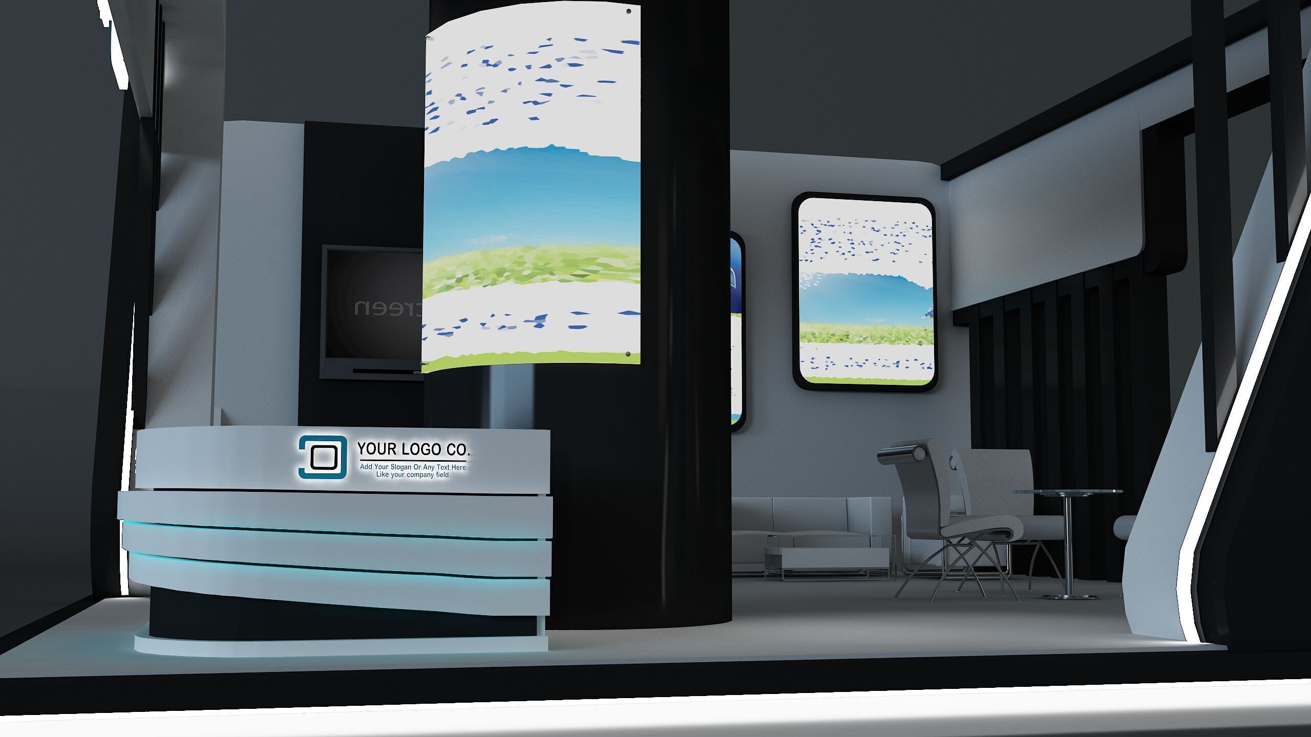 Booth Exhibition Stand a671a 3D model_9