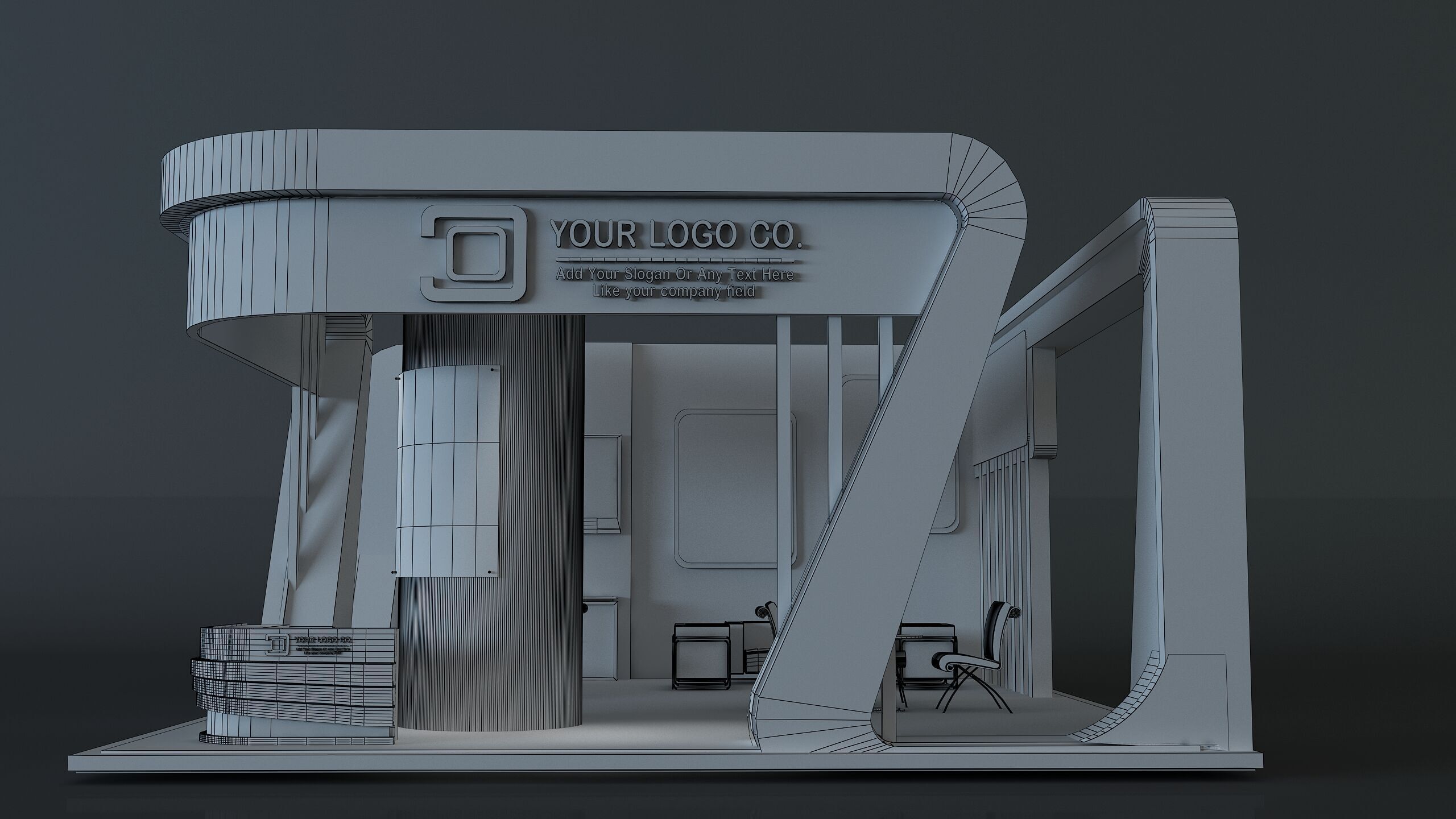 Booth Exhibition Stand a671a 3D model_12