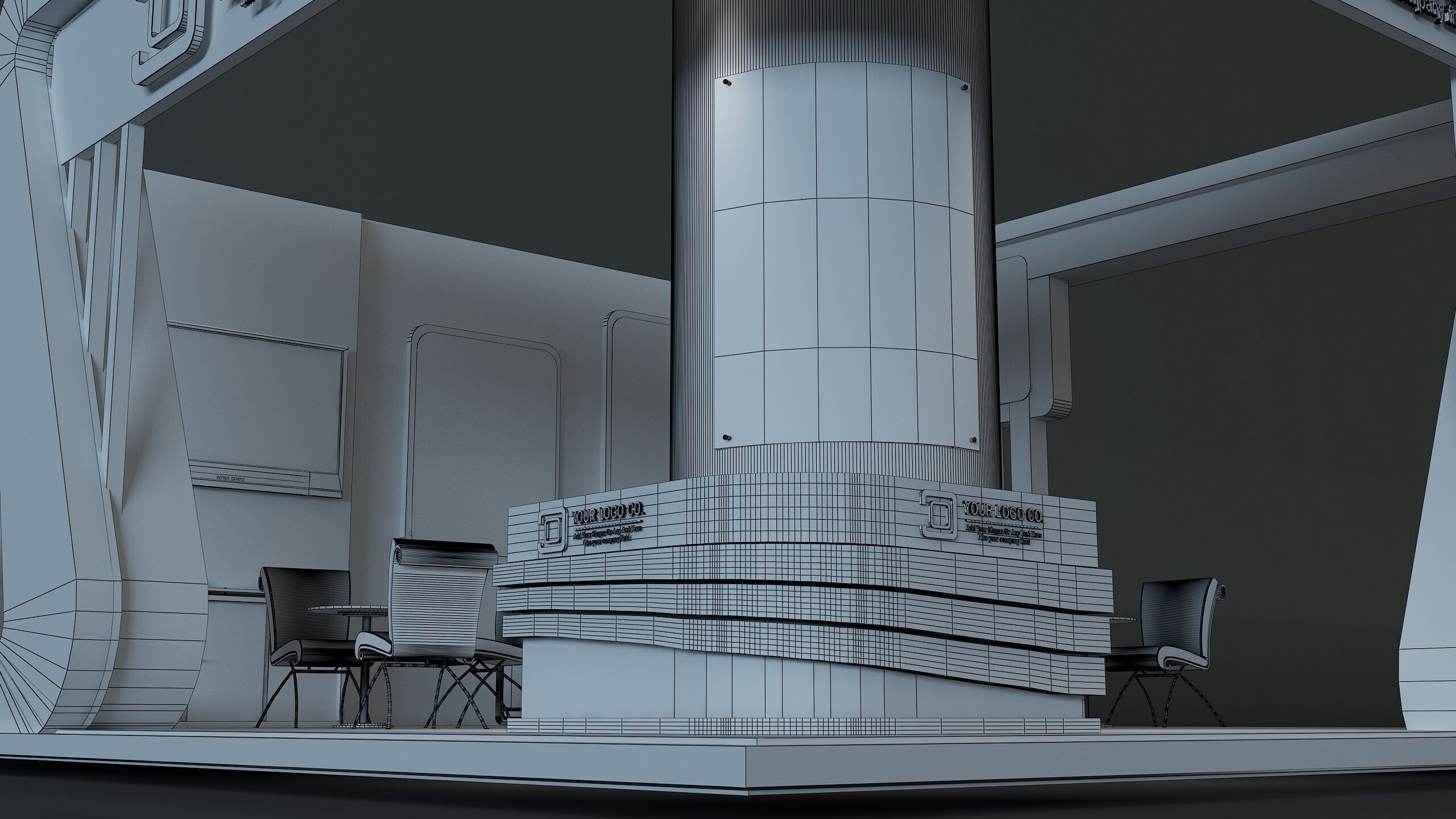 Booth Exhibition Stand a671a 3D model_17