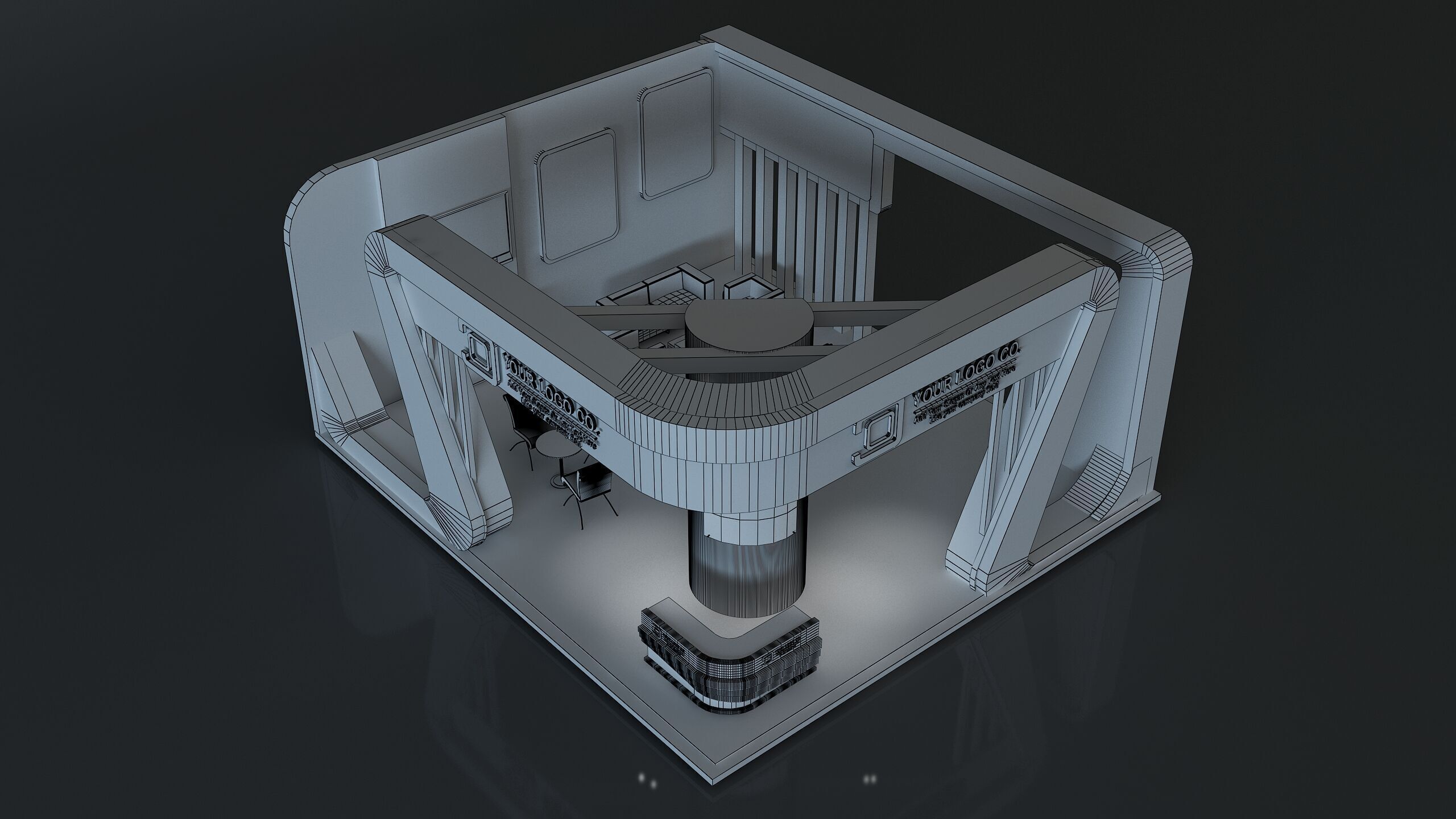 Booth Exhibition Stand a671a 3D model_16