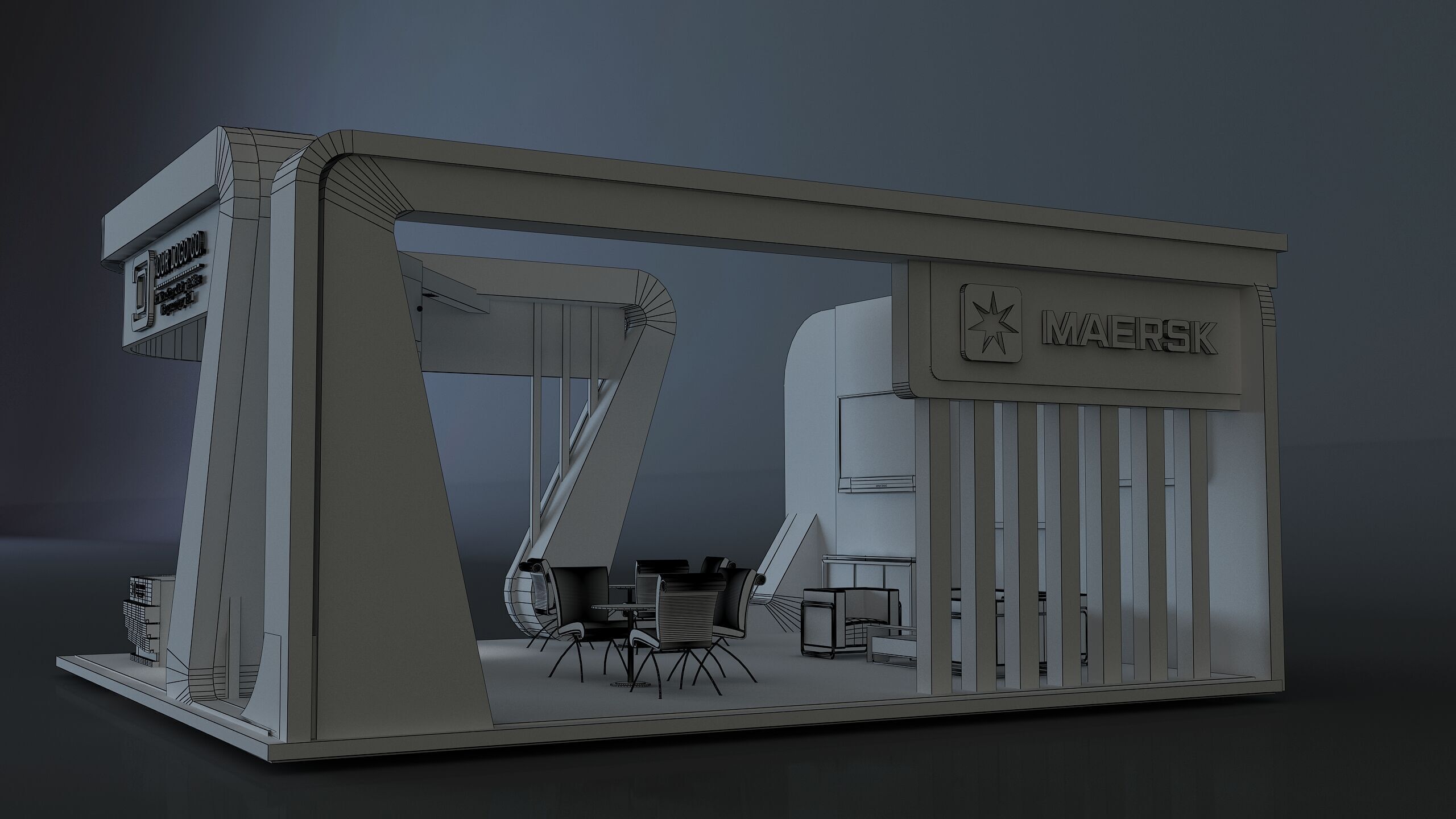Booth Exhibition Stand a671a 3D model_15