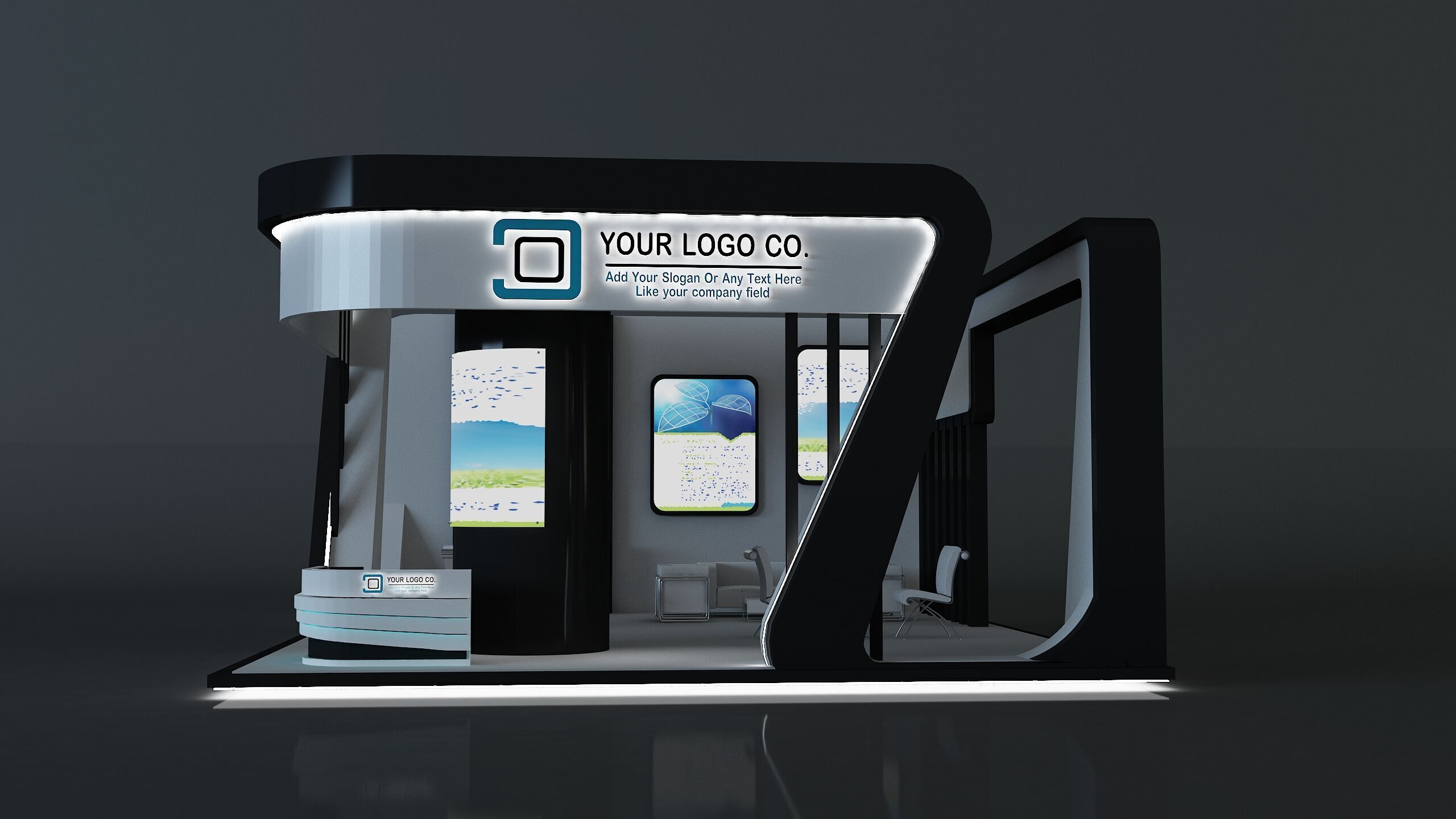 Booth Exhibition Stand a671a 3D model_5