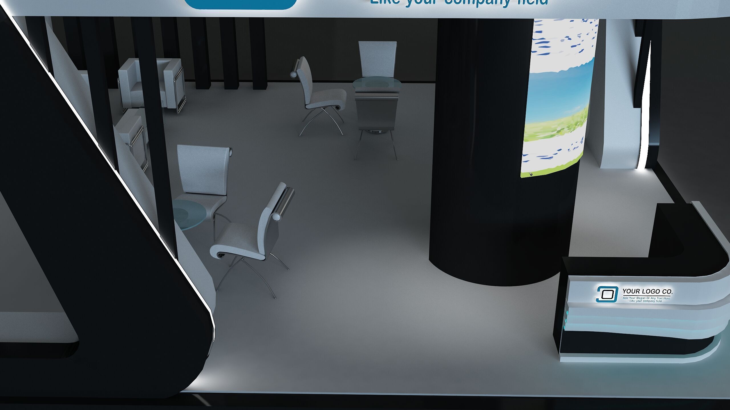 Booth Exhibition Stand a671a 3D model_4
