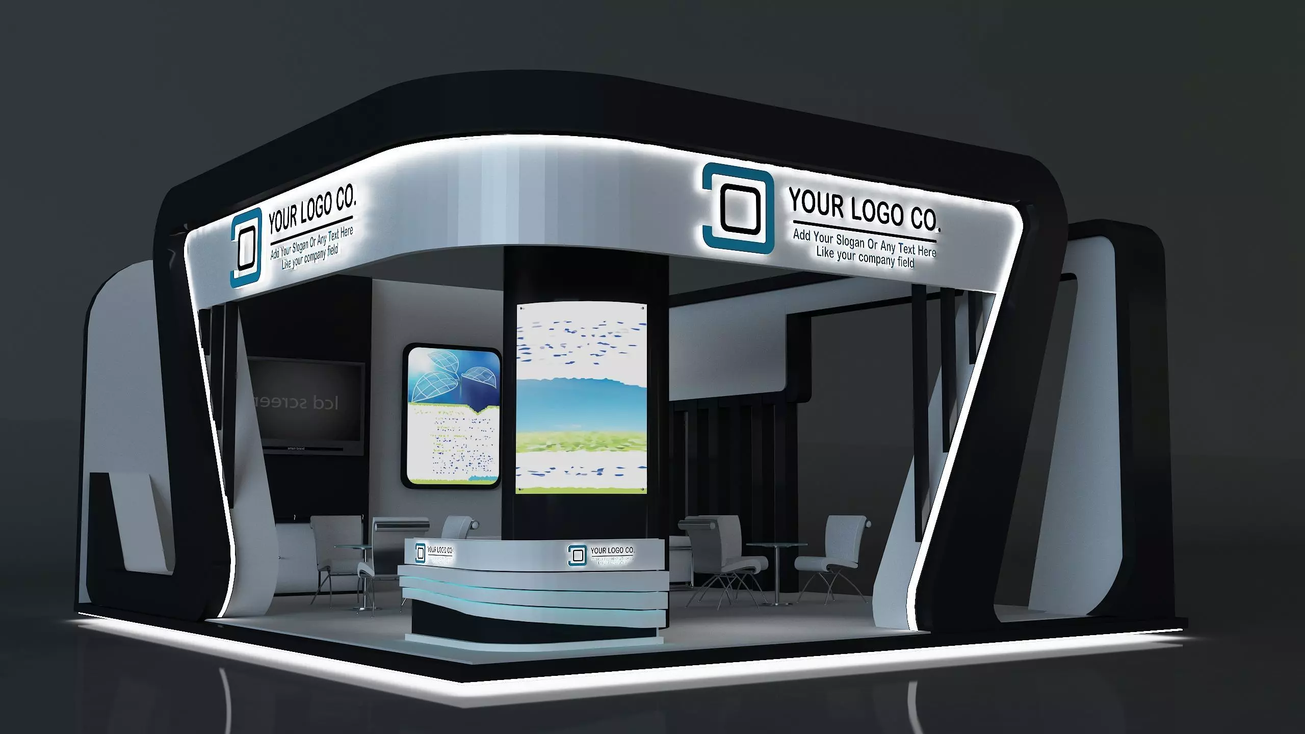 Booth Exhibition Stand a671a 3D model_0