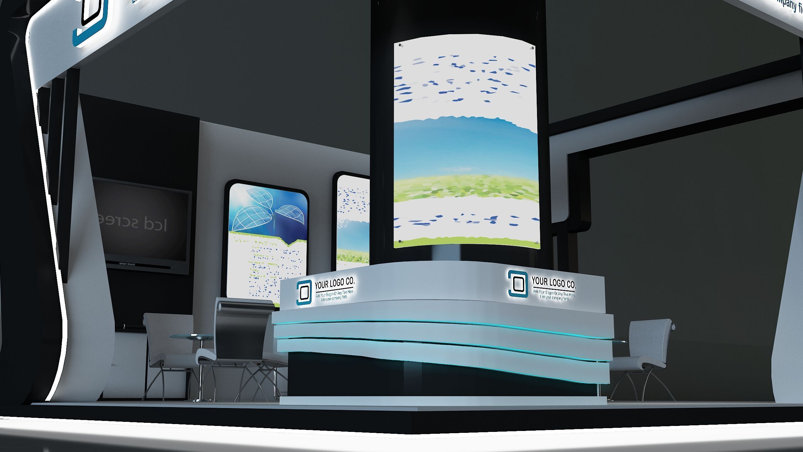 Booth Exhibition Stand a671a 3D model_6