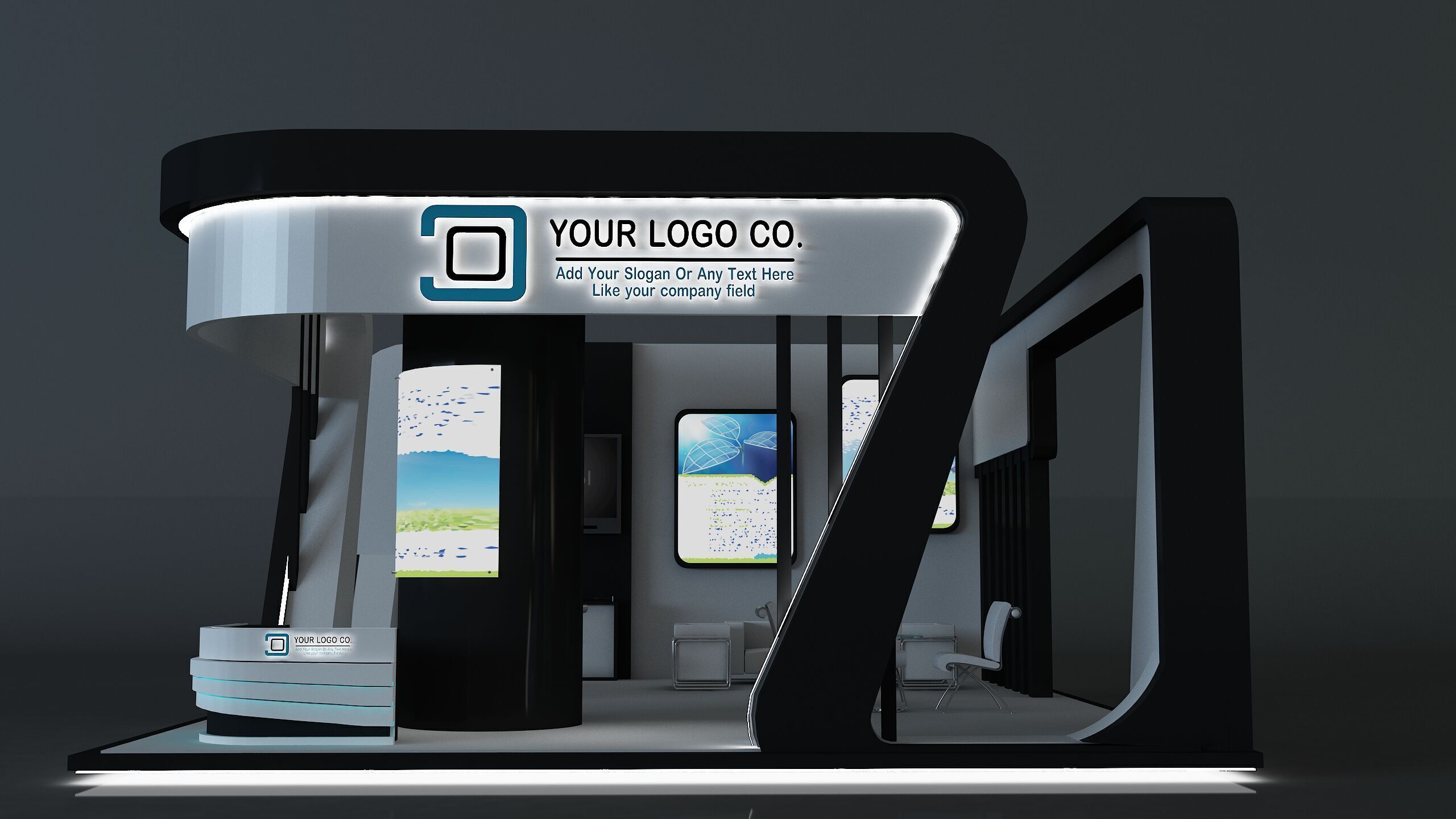 Booth Exhibition Stand a671a 3D model_2