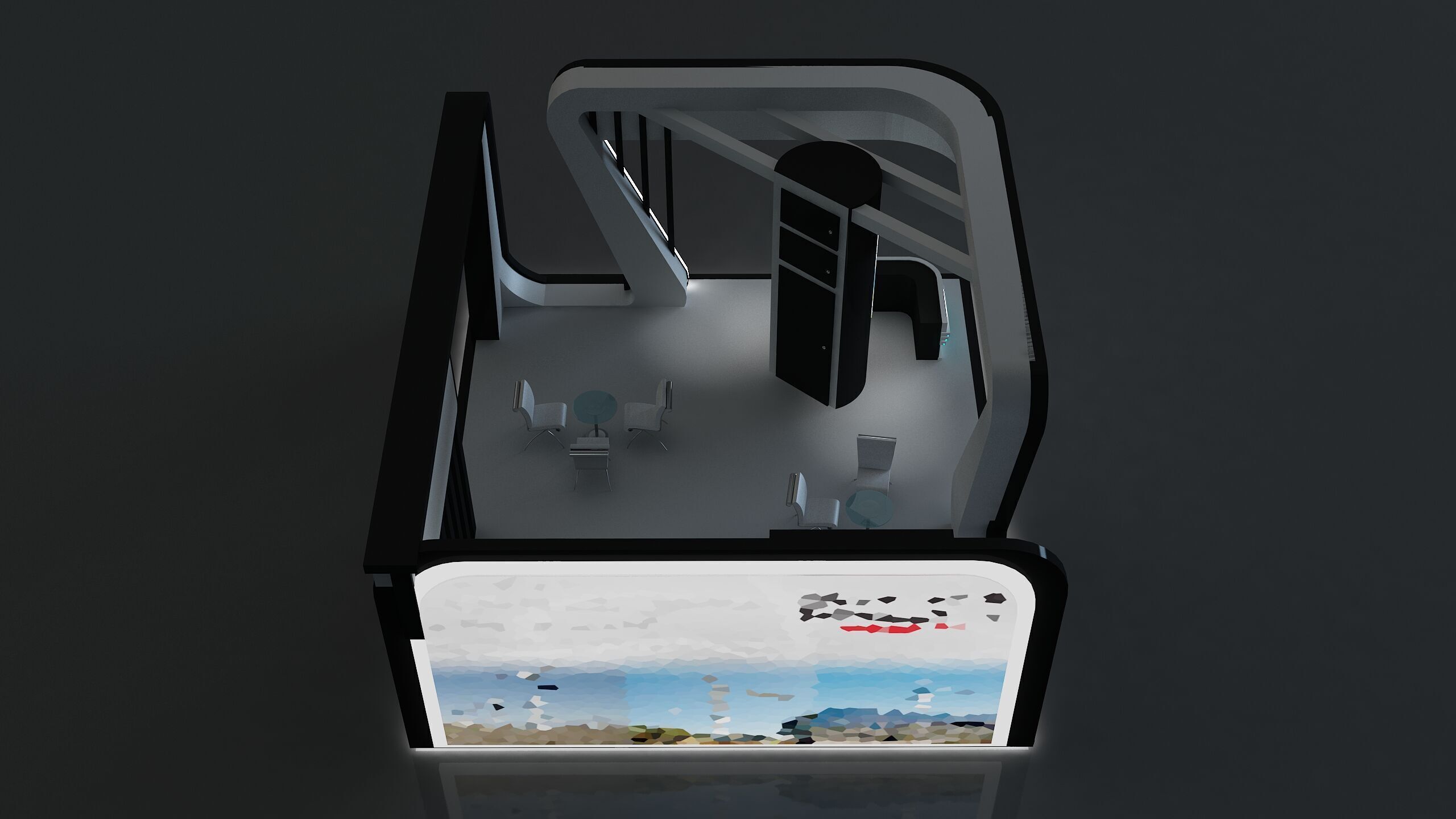 Booth Exhibition Stand a671a 3D model_1