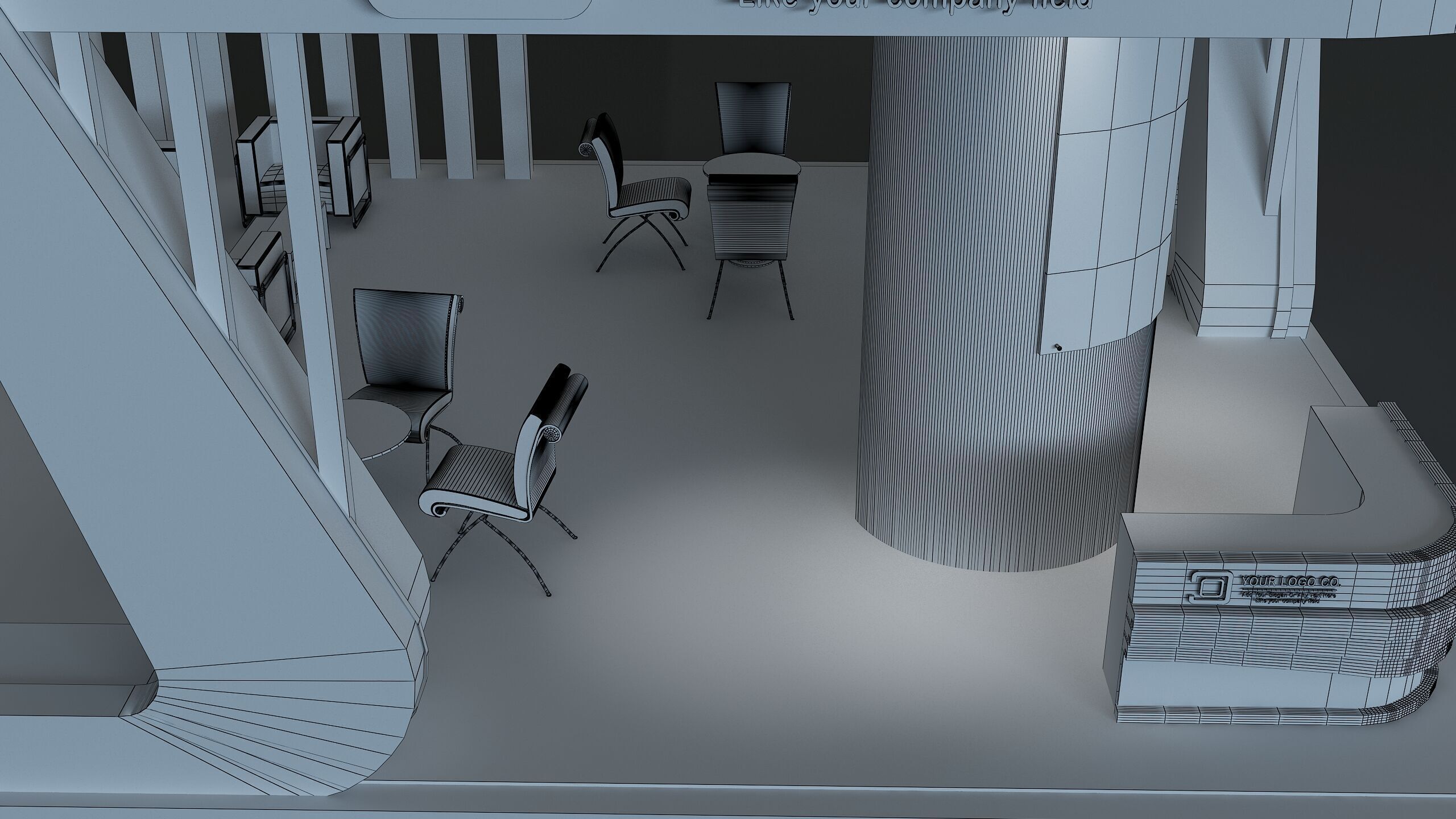 Booth Exhibition Stand a671a 3D model_11