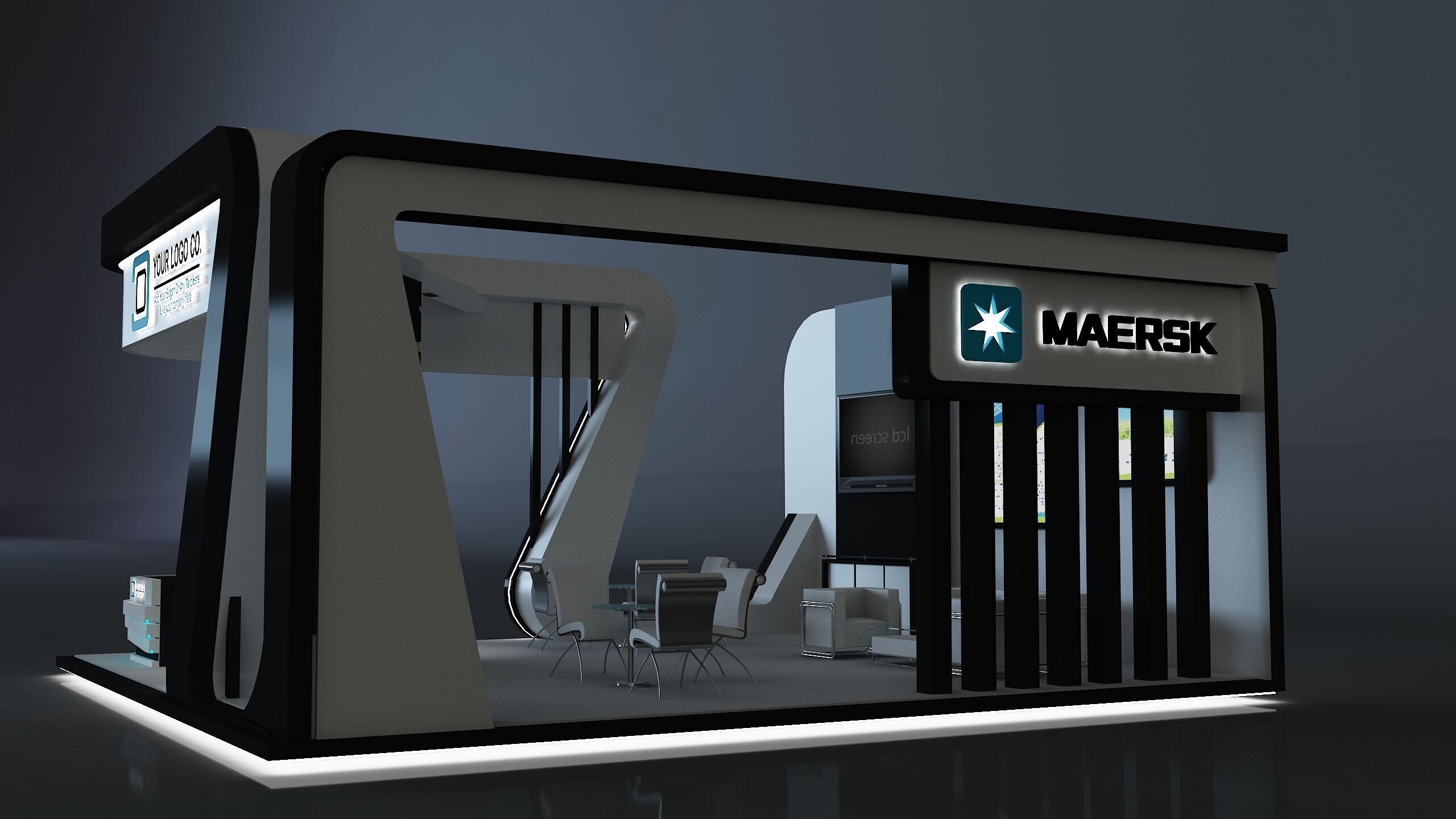 Booth Exhibition Stand a671a 3D model_3