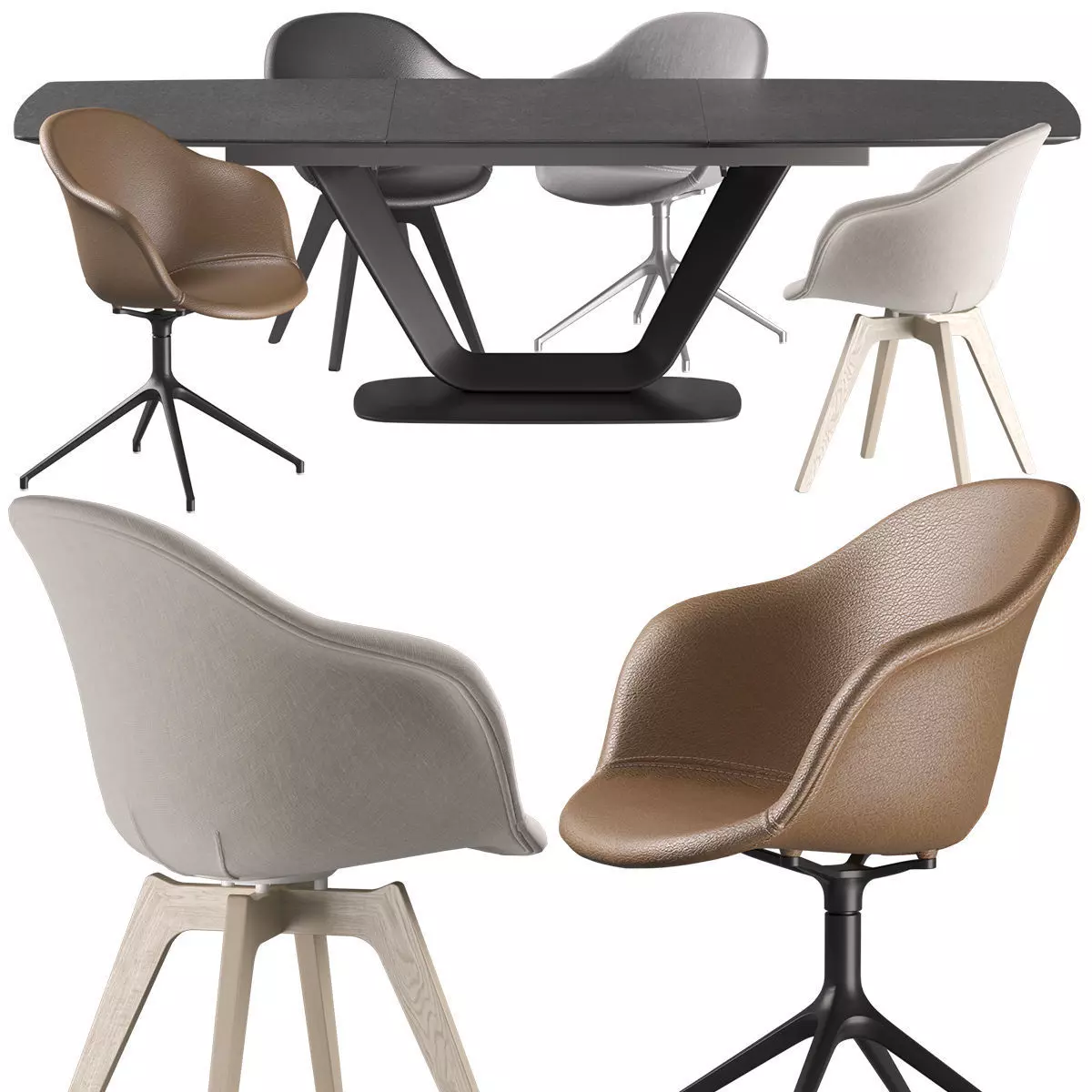 Boconcept - Alicante Table-Adelaide Chair set 3D model