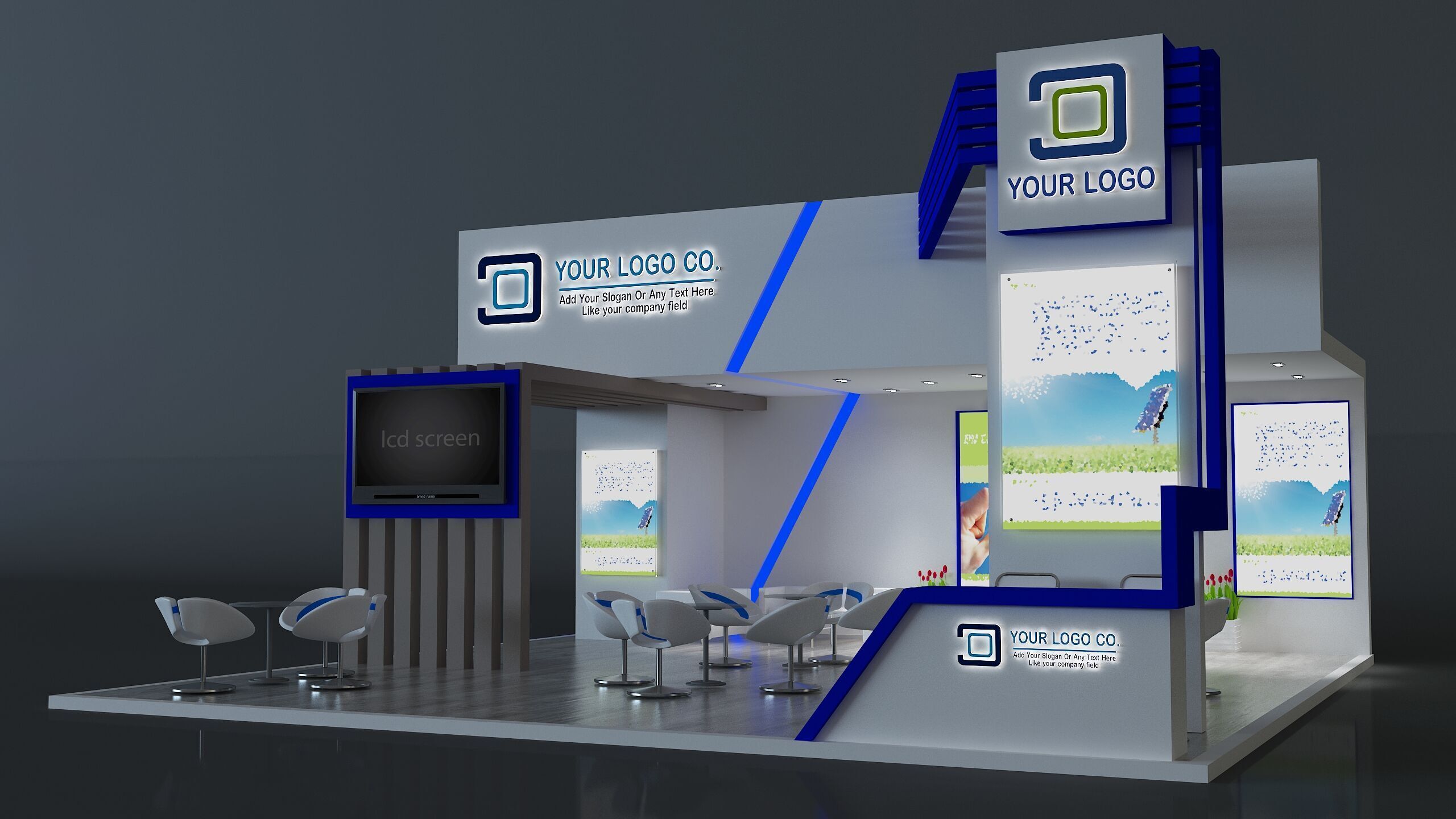  Booth Exhibition Stand a672d 3D model_9