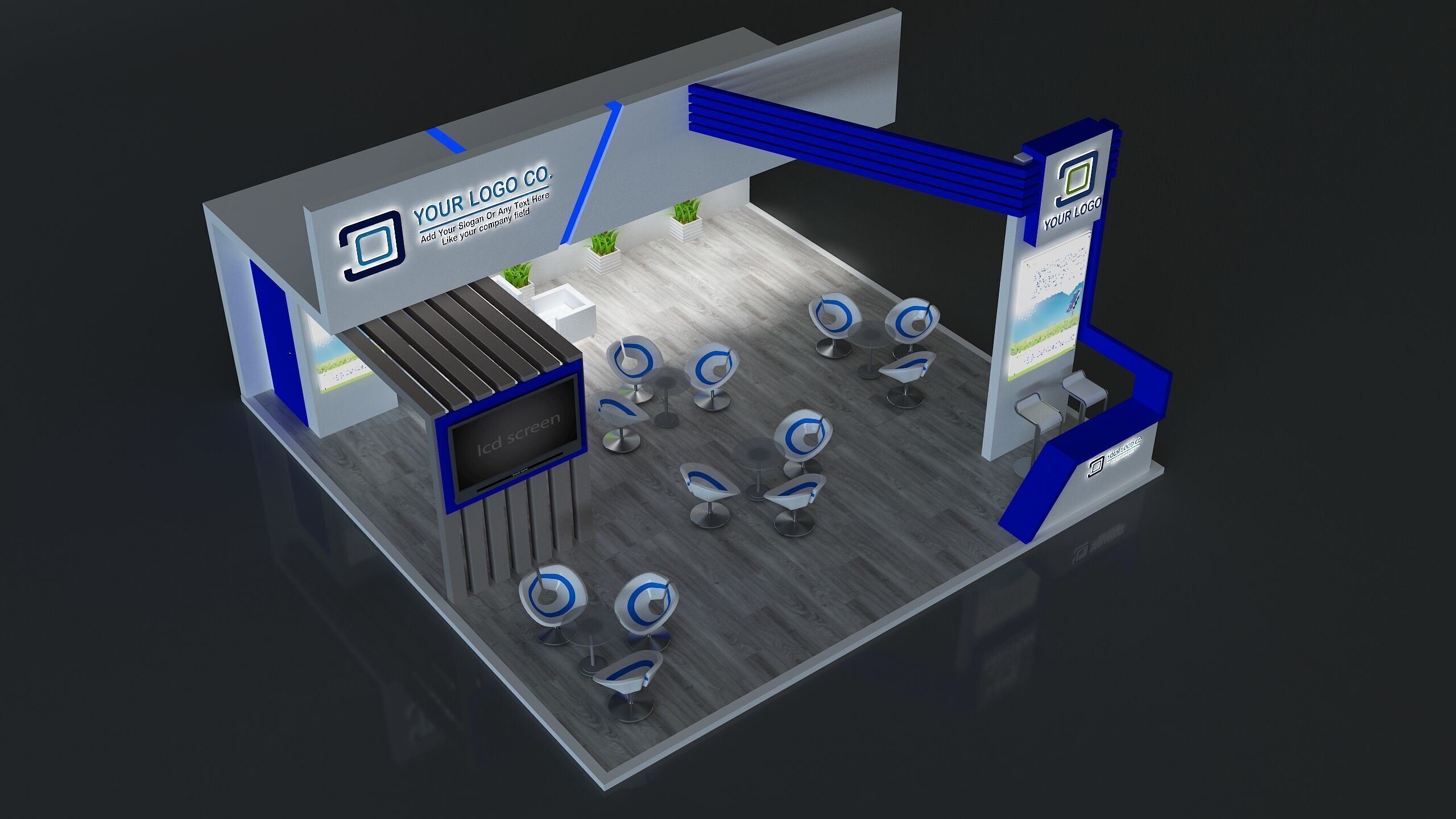  Booth Exhibition Stand a672d 3D model_8