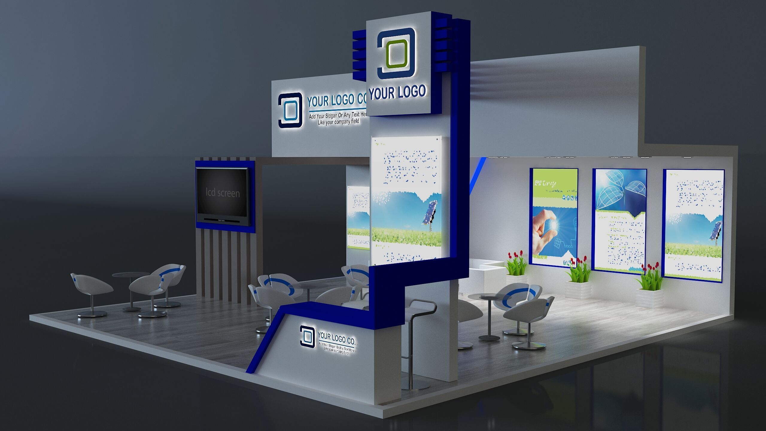  Booth Exhibition Stand a672d 3D model_1