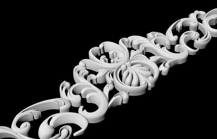 Central decor ornament for furniture 3D model_4