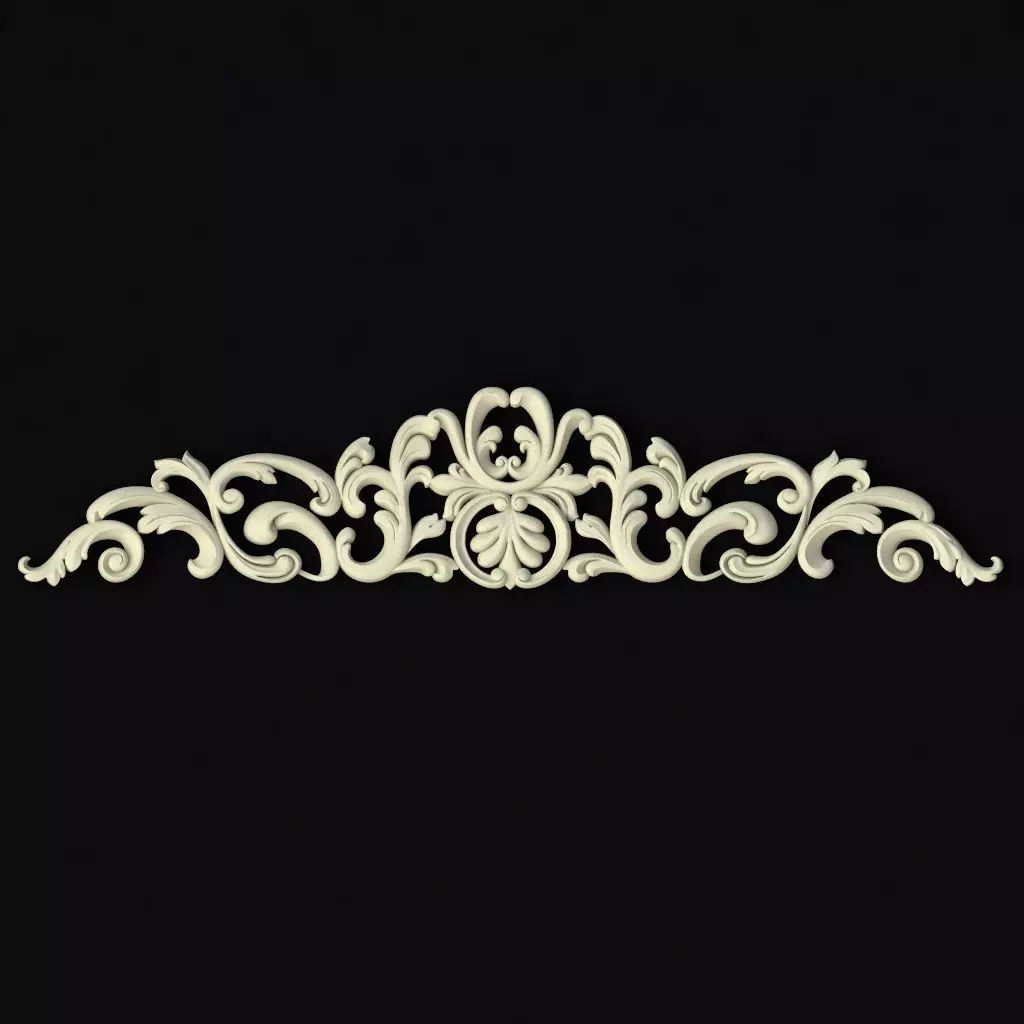 Central decor ornament for furniture 3D model_0