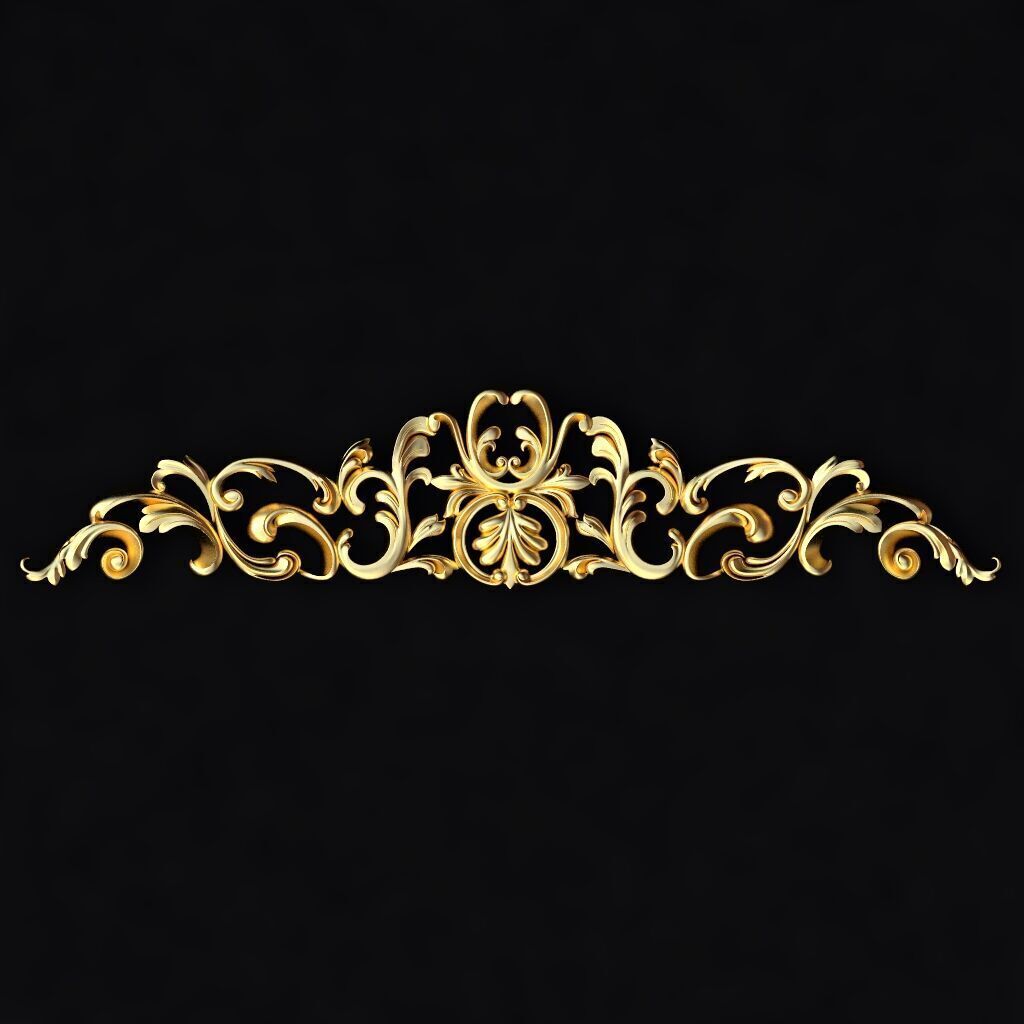 Central decor ornament for furniture 3D model_1