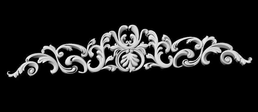 Central decor ornament for furniture 3D model_2