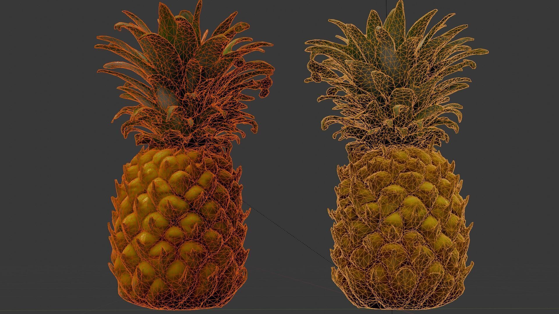 Pineapple  Low-poly 3D model_1