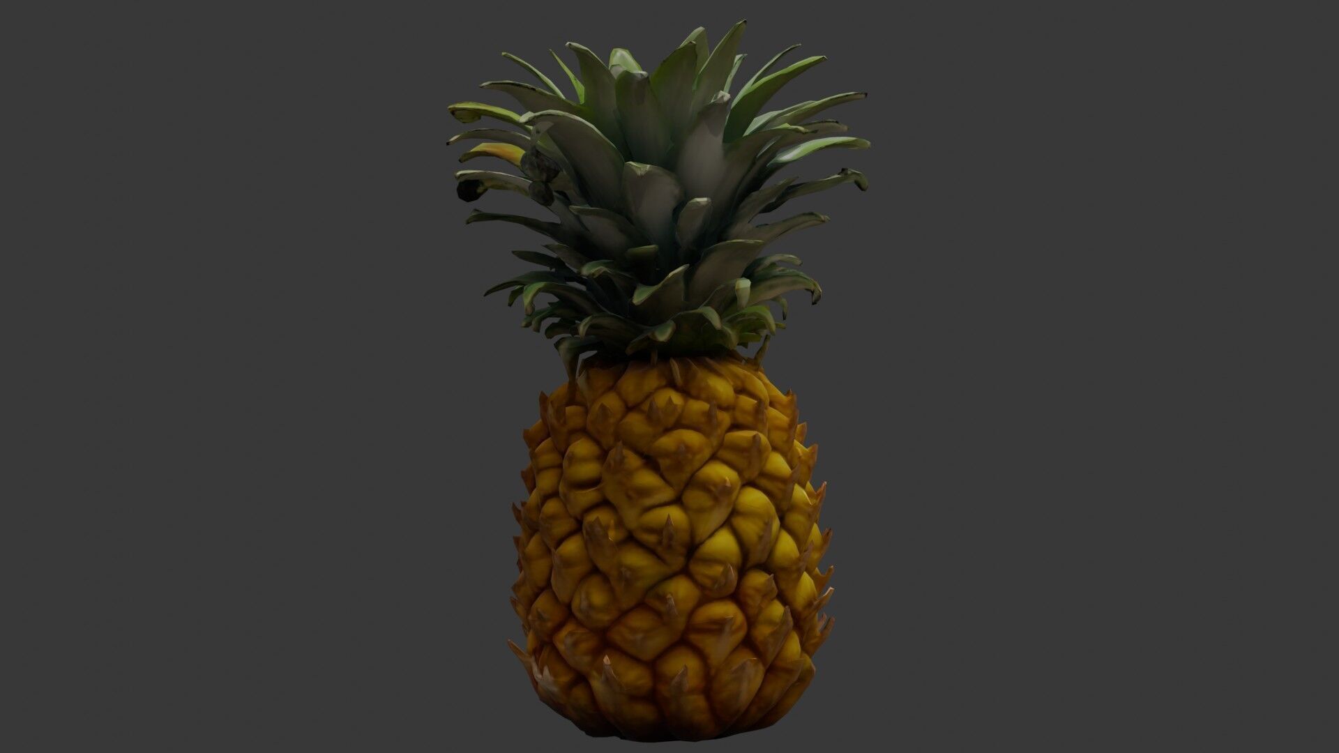 Pineapple  Low-poly 3D model_3